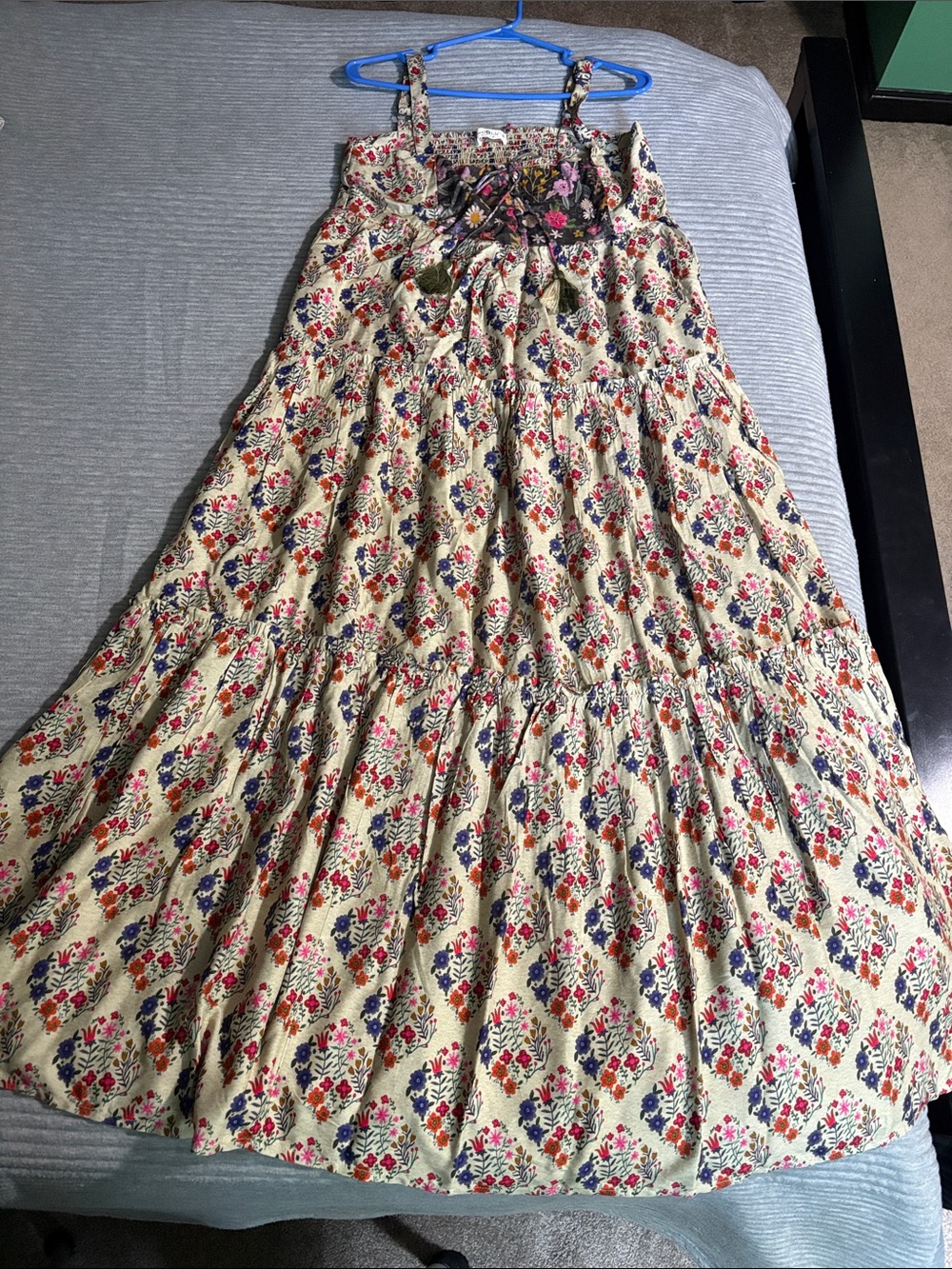 NWT Natural Life Floral Tiered Maxi Sundress in Cream size M - Picture 4 of 13